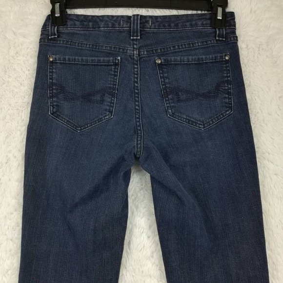 Nine West Womens Jeans Vintage Boho Boot Cut Blue Pockets Dark Wash Mid Rise 4 - Picture 7 of 10